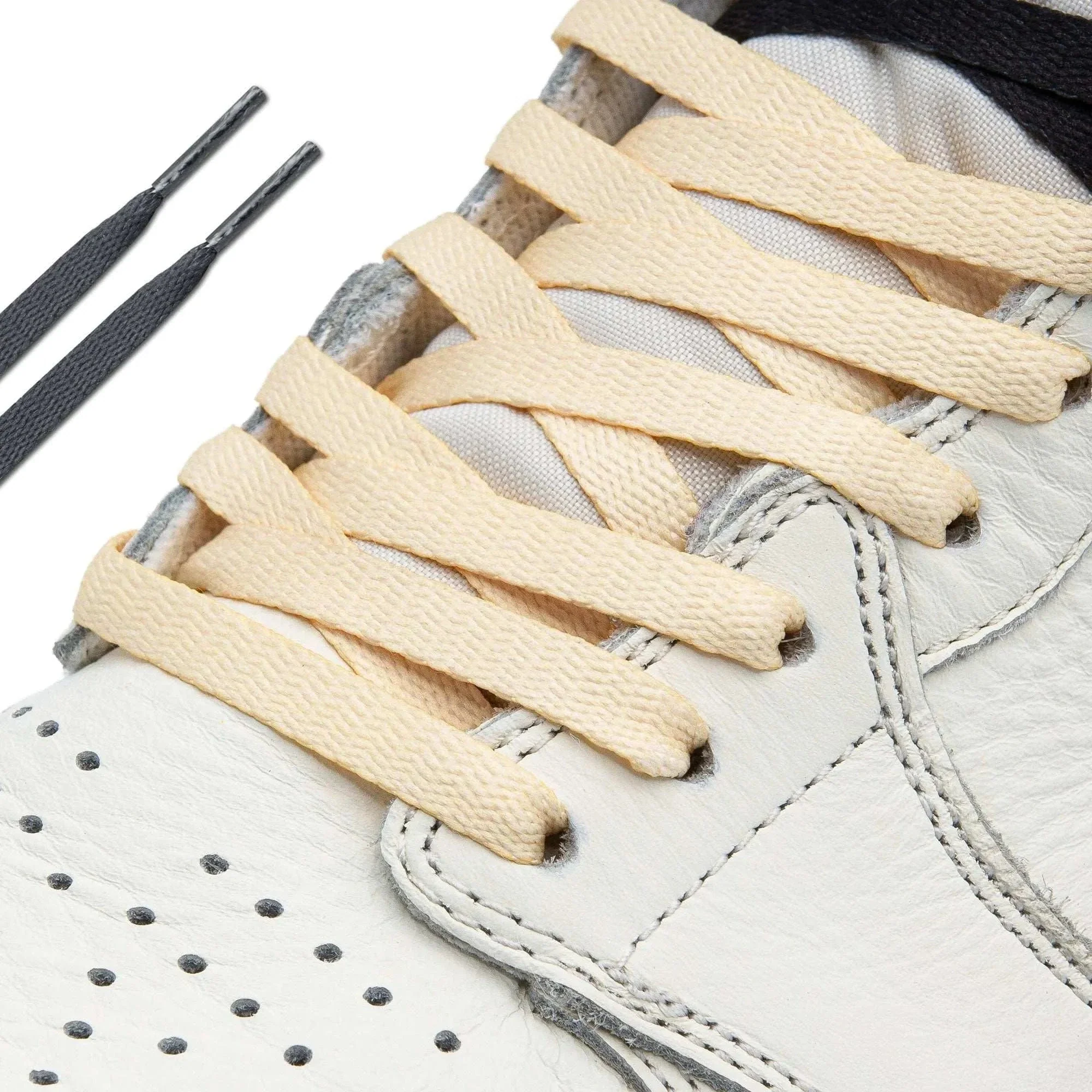 Black/Cream Union Jordan 1 Replacement Shoelaces - Image 3