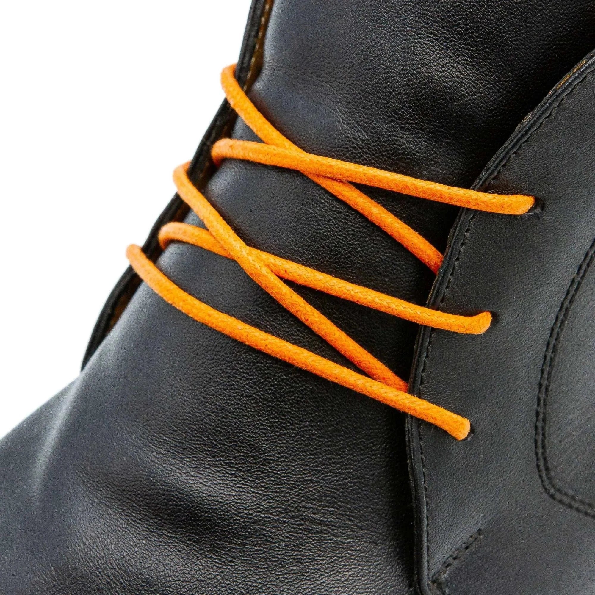 Orange Waxed Dress Shoelaces - Image 2