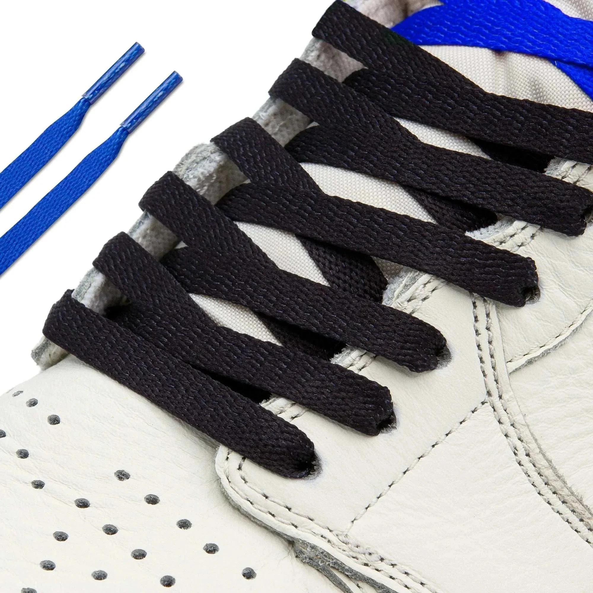 Royal Blue/Black Union Jordan 1 Replacement Shoelaces - Image 2