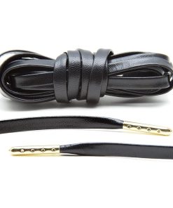 Brown Luxury Leather Laces - Gold Plated